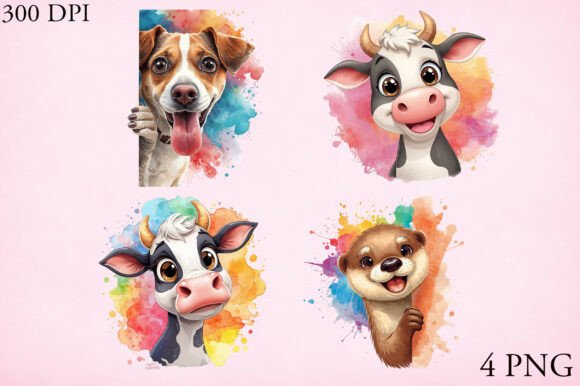 Adorable Animal Peeking Clipart: A Design Asset with Personality