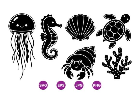 Adorable Sea Creatures: The Cute Ocean Animal Clipart Set