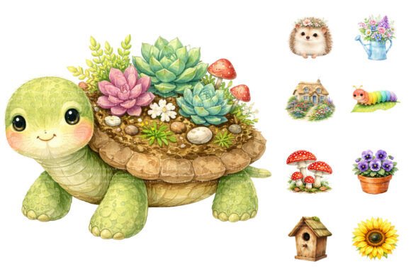 Adorable Watercolor Spring Animal Clipart for Creative Projects