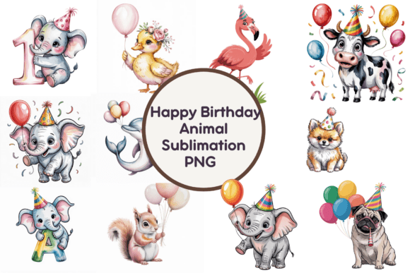Celebrate with Adorable Charm: Happy Birthday Animal Sublimation
