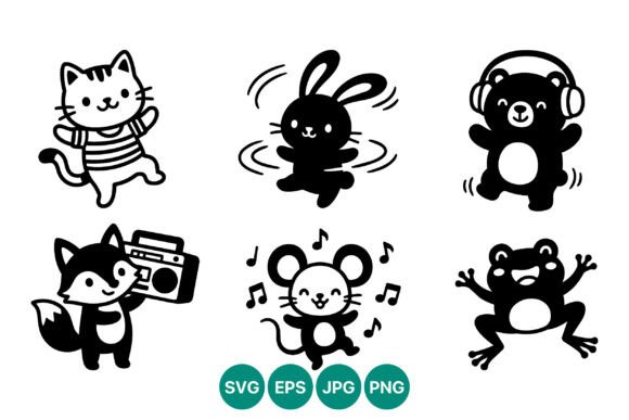 Cute Black and White Animal Vector Art: A Designer's Playful Asset