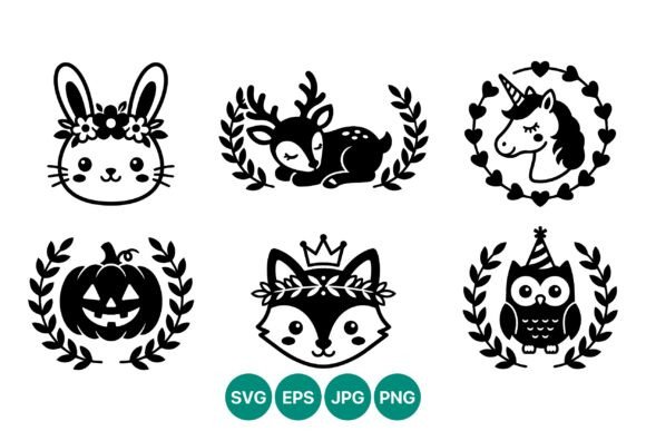 Cute Black White Animal Icons: Adorable Design Assets for Every Project