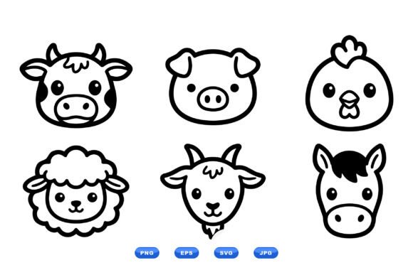 Cute Farm Animal Clipart Pack: A Designer's Versatile Asset