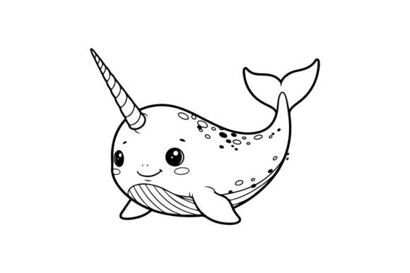 Cute Smiling Narwhal Sea Animal Vector I: Your Design's New Best Friend