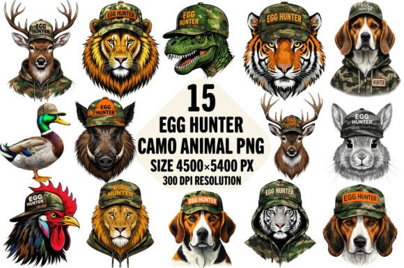 Egg Hunter Camo Animal Clipart: A Designer's Asset