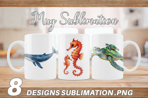 Enchanting Ocean Nursery Mug Wraps for Creative Projects