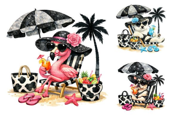 Glam Beach Safari Animal Clipart Bundle: A Designer's Go-To Asset