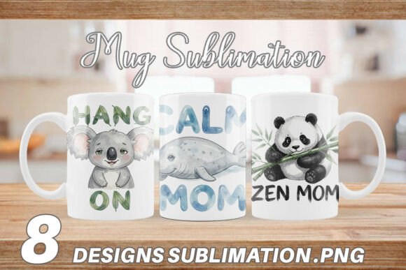Lazy Animal Watercolor Quotes Mug Wrap: A Sublimation Artist's Delight