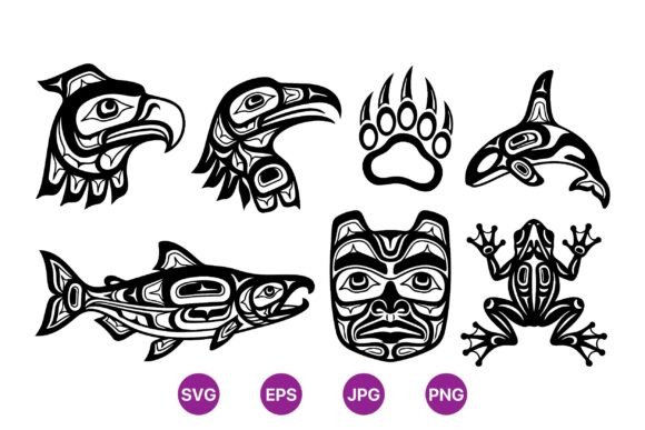 Northwest Tribal Animal SVG Art: Bold Cultural Symbolism