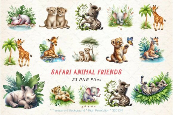 Safari Animal Friends Clipart: 23 Designs for Creative Projects