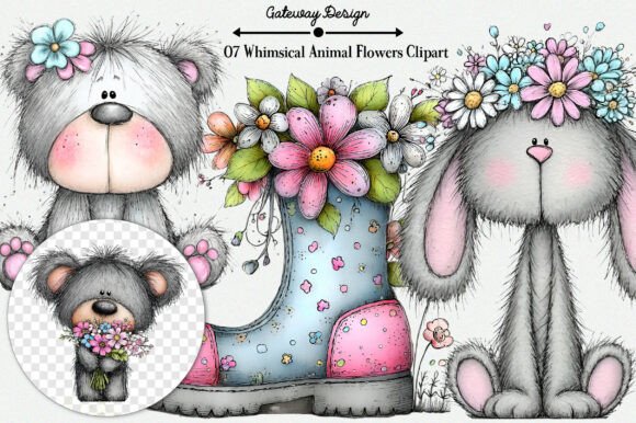 Whimsical Animal Flowers Clipart: Charming Designs for Every Project