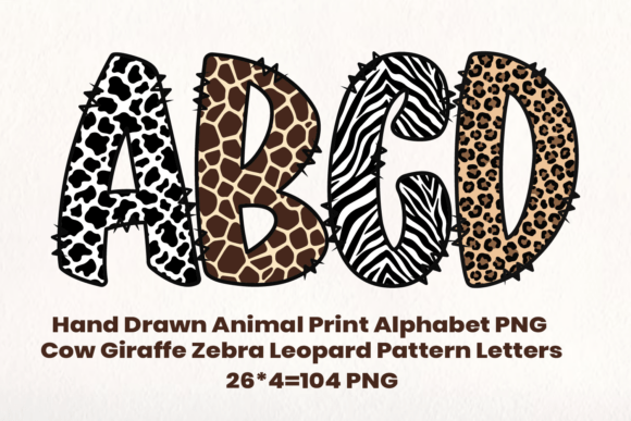 Wildly Creative: The Hand Drawn Animal Print Alphabet PNG Set