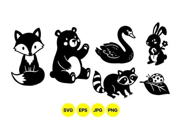 Woodland Charm: Forest Animal Silhouettes SVG for Designers